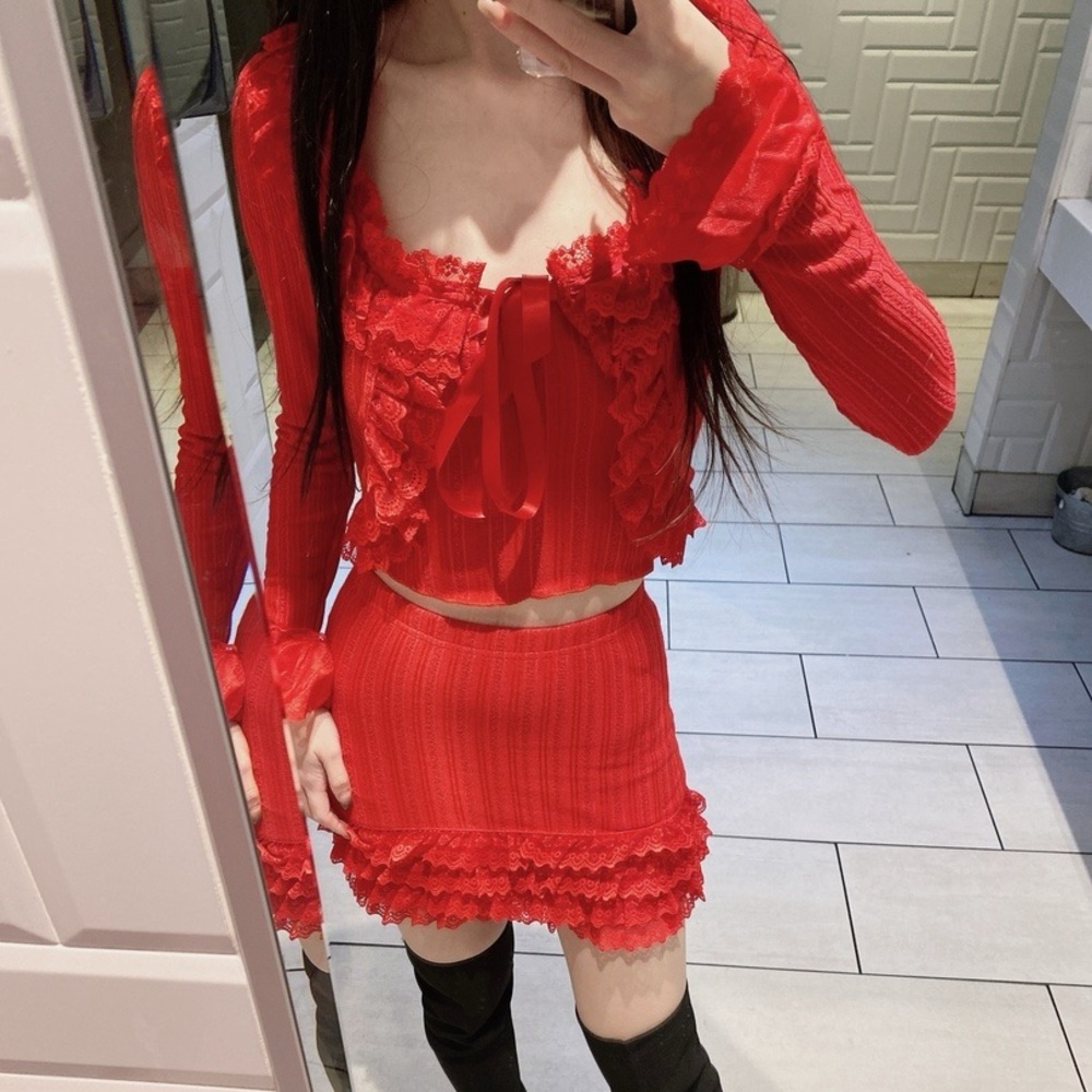 Dolls kill mistletoe moves cardigan and top set L